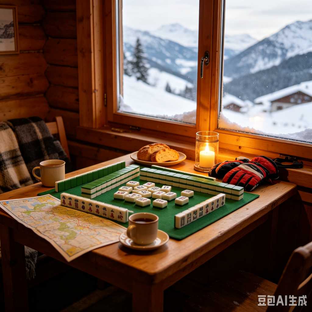 flat print mahjong set